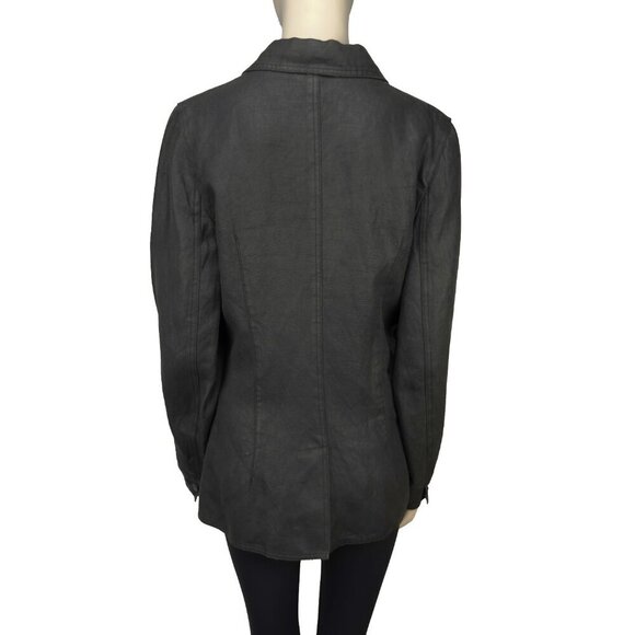 M0851 Cotton Coated Contemporary Désigner Black‎ Blazer Size M - Picture 9 of 9
